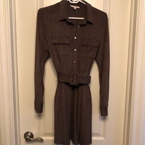 Button Down Velvet Dress